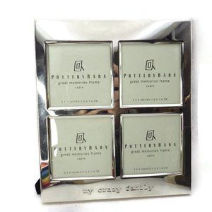 Pottery Barn 4-Photo Frame/ Silver Plated/ My Crazy Family